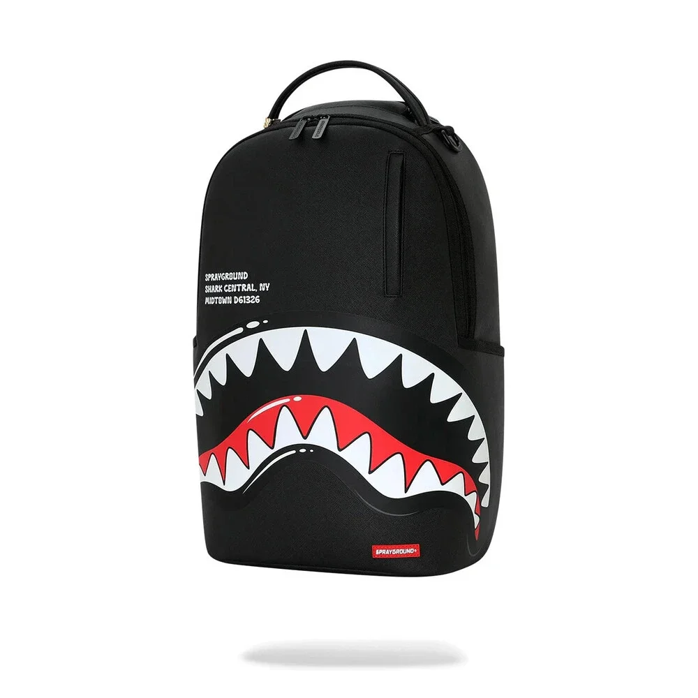 Sprayground Shark Central Bubble Shark Backpack Unisex Black Top Handle SPR283